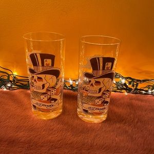 Ed Hardy Vintage highball glasses lot of 2